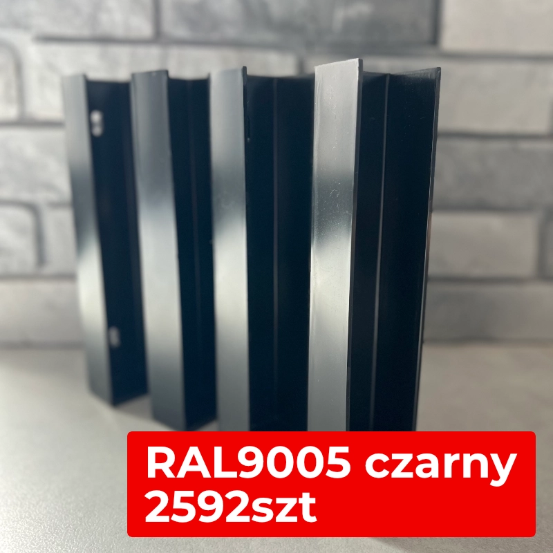Ceownik plastikowy czarny 25 cm do ogrodzeń panelowych – RAL9005 | 2592 szt. (paleta)