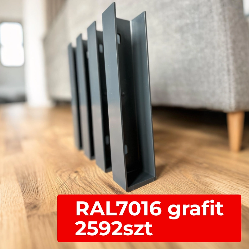 Ceownik plastikowy grafitowy 25 cm do ogrodzeń panelowych – RAL7016 | 2592 szt. (paleta)